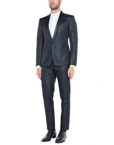 Shop Dolce & Gabbana Man Suit Midnight Blue Size 42 Acetate, Wool, Silk, Metallic Fiber, Synthetic Fibers