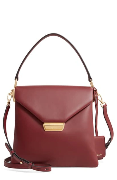 Shop Prada New Calfskin Leather Envelope Shoulder Bag In Cerise