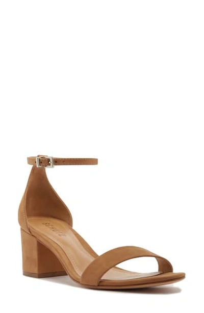 Shop Schutz Chimes Ankle Strap Sandal In Honey Beige Nubuck Leather