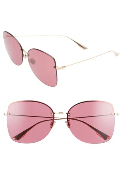 Shop Dior Stell 62mm Special Fit Oversize Rimless Sunglasses In Gold Copp/ Red