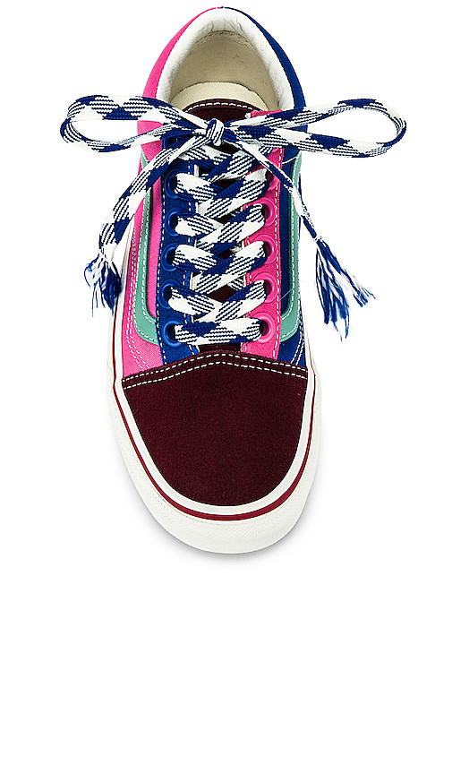 vans old skool frayed color block sneakers