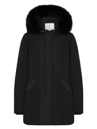 Shop Woolrich Women's Luxury Arctic Fox Fur Trim Parka In Black