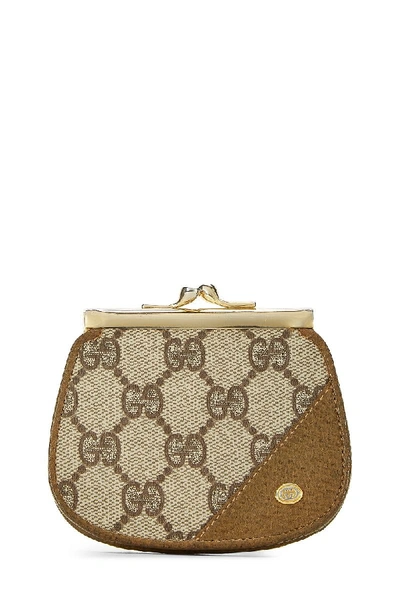 Pre-owned Gucci Brown Gg Supreme Canvas Coin Purse