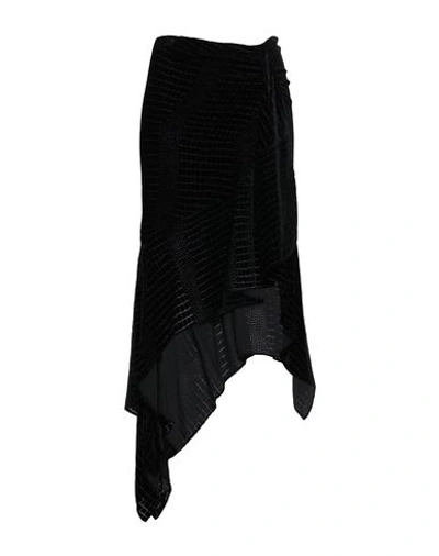 Shop Roberto Cavalli Midi Skirts In Black