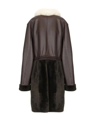 Shop Chloé Coat In Dark Brown