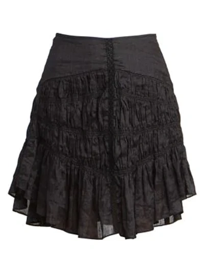 Shop Isabel Marant Sidney Short Ruched Skirt In Black