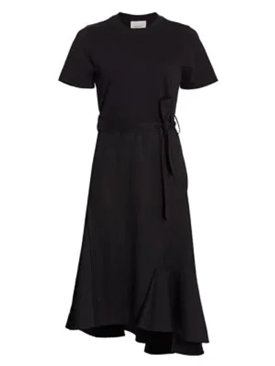 Shop 3.1 Phillip Lim Belted Wool T-shirt Dress In Black