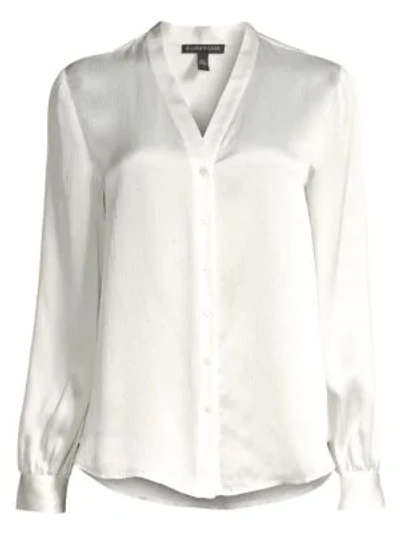 Shop Eileen Fisher High-back Satin Blouse In Ivory