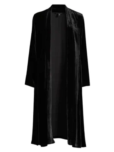 Shop Eileen Fisher Velvet Open-front Shawl In Black