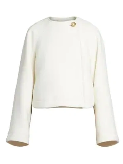 Shop Chloé Women's Single Button Wool Jacket In Whisper White
