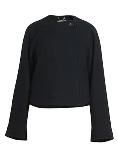 Shop Chloé Women's Single Button Wool Jacket In Iconic Navy