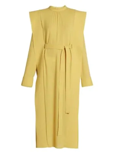 Shop Stella Mccartney Women's Strong-shoulder Runway Dress In Gold