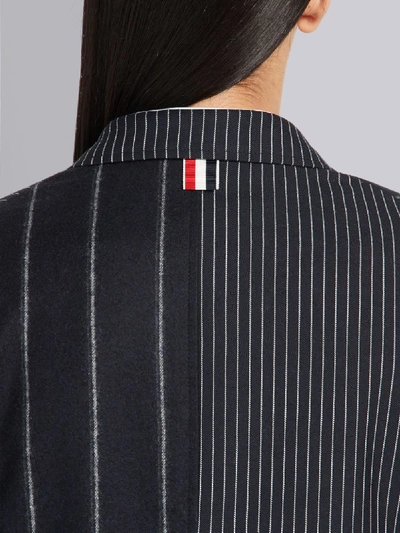 Shop Thom Browne Shadow Stripe Flannel Sack Jacket In Blue