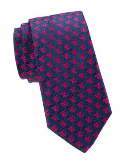 Shop Charvet Men's Textured Silk Tie In Blue
