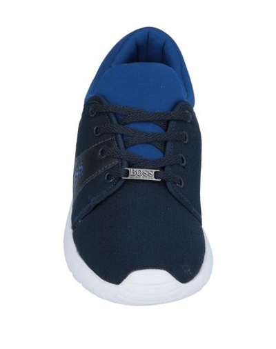 Shop Hugo Boss Boss  Woman Sneakers Midnight Blue Size 10 Textile Fibers, Leather In Dark Blue