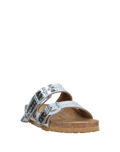 Shop Rick Owens X Birkenstock Woman Sandals Silver Size 4 Soft Leather