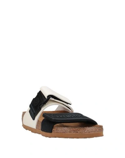 Rick Owens Rotterdam Two-tone Embossed Rubber And Leather Sandals In Black