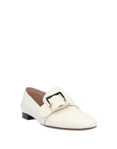 Bally Woman Loafers Ivory Size 8.5 Calfskin In White