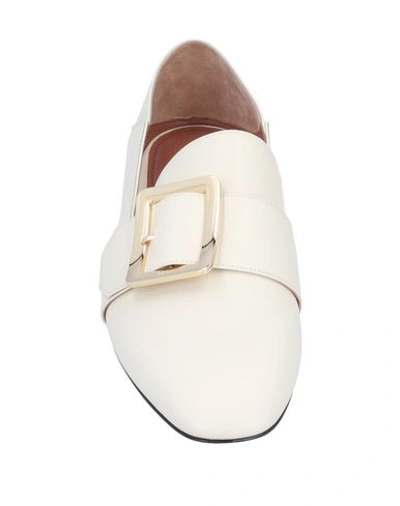 Bally Woman Loafers Ivory Size 8.5 Calfskin In White