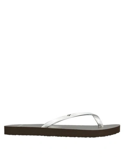 Shop Tory Burch Flip Flops In Silver