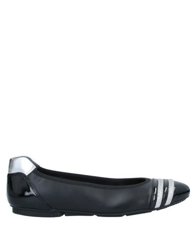Shop Hogan Woman Ballet Flats Black Size 5.5 Soft Leather, Textile Fibers