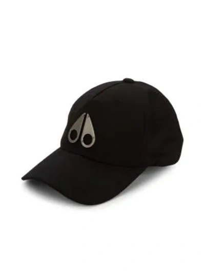 Shop Moose Knuckles Logo Icon Baseball Cap In Black Silver