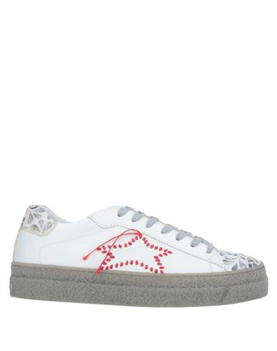 Shop Ishikawa Woman Sneakers White Size 8 Soft Leather, Textile Fibers