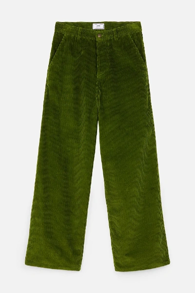Shop Ami Alexandre Mattiussi Women's Large Leg Fit Trousers In Green