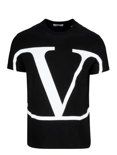 Shop Valentino Black Cotton T-shirt