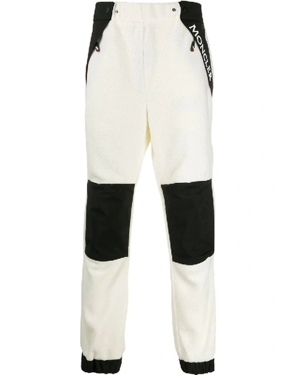 Shop Moncler Black And White Track Pants In Black & White