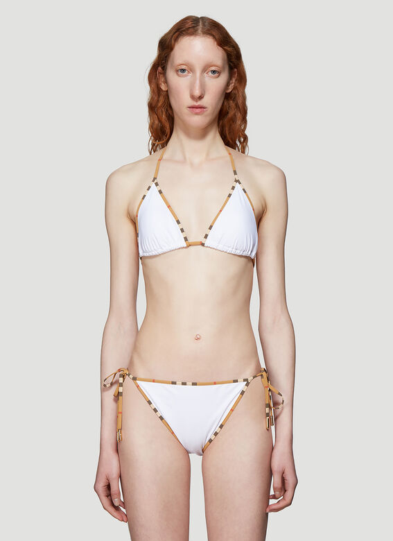 vintage check triangle bikini