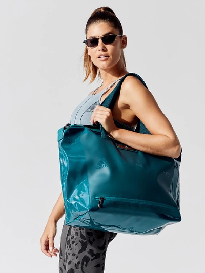 Shop Adidas By Stella Mccartney Studio Bag M In Tech Mineral,tech Mineral,gun Metal