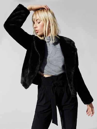 Shop Apparis Tukio Faux Fur Jacket In Black