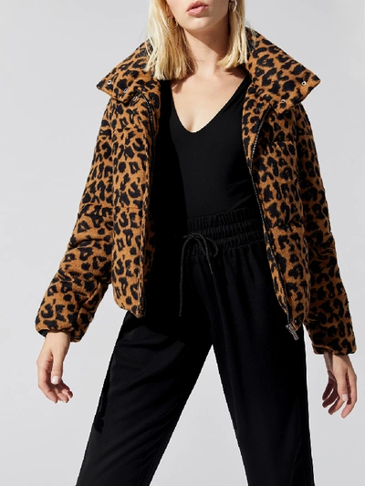 Shop Apparis Paula Puffer Jacket In Chocolat Leopard