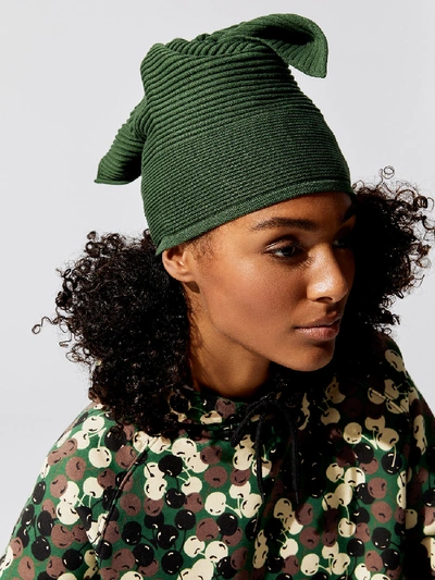 Shop Adam Selman Sport Rib Knit Tie Hat In Army