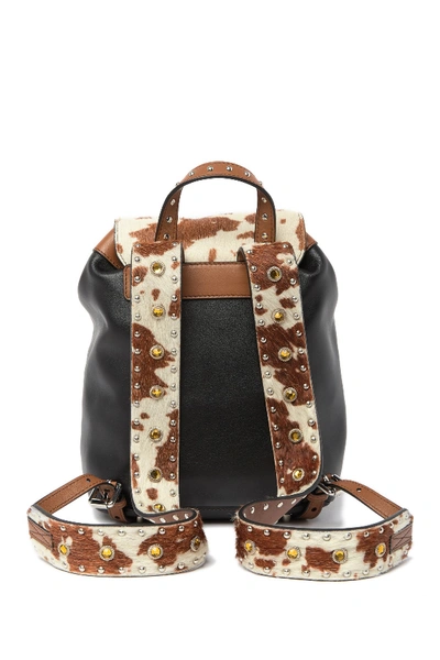 Shop Moschino Leather & Hair Western Studded Backpack In Print