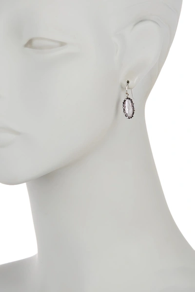 Shop Suzanne Kalan 14k White Gold Starburst Set Black Diamond Framed Oval Rose De France Dangle Earrings
