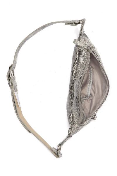 Shop Vince Camuto Snake Embossed Leather Belt Bag In Grey