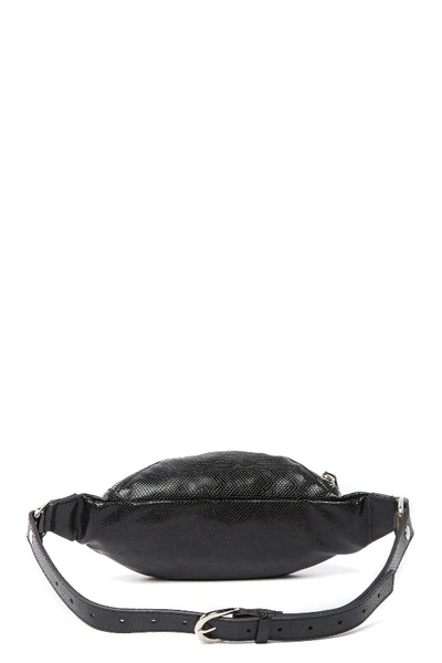 Shop Vince Camuto Snake Embossed Leather Belt Bag In Black