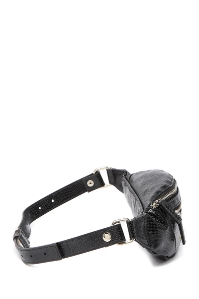 Shop Vince Camuto Snake Embossed Leather Belt Bag In Black