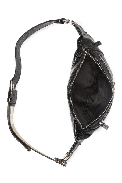 Shop Vince Camuto Snake Embossed Leather Belt Bag In Black