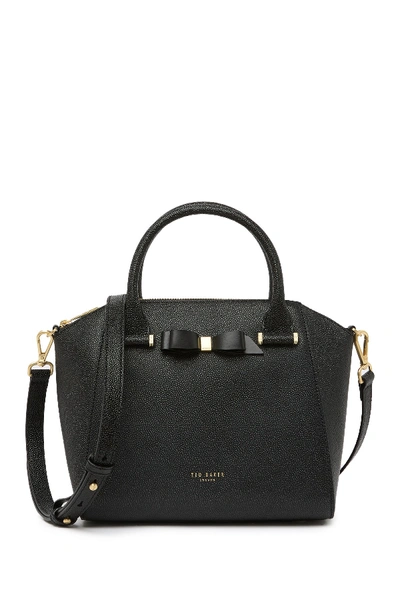 Shop Ted Baker Janne Bow Leather Tote In Black