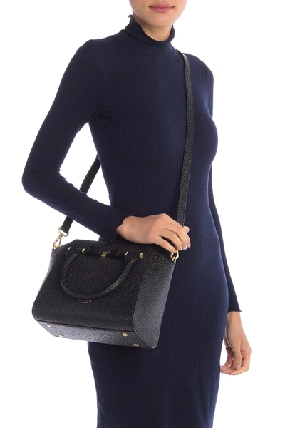 Shop Ted Baker Janne Bow Leather Tote In Black