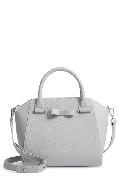 Shop Ted Baker Janne Bow Leather Tote In Grey