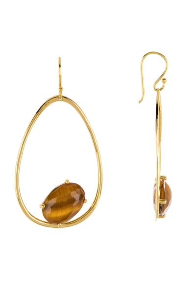 Shop Ippolita 18k Gold Rock Candy(r) Tigers Eye Doublet Large Suspension Earrings