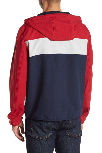 Shop Tommy Hilfiger Soft Shell Fleece Active Hoodie In Red/white/navy