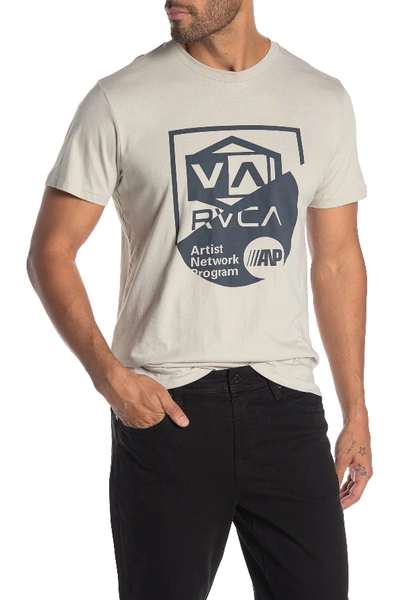 Shop Rvca All In Graphic Logo T-shirt In Warm Grey