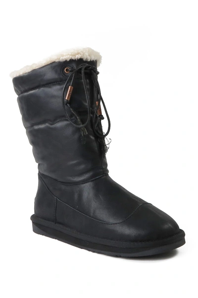Shop Australia Luxe Collective Earth Genuine Shearling Lined Boot In Black Leather
