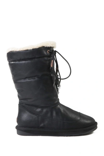 Shop Australia Luxe Collective Earth Genuine Shearling Lined Boot In Black Leather