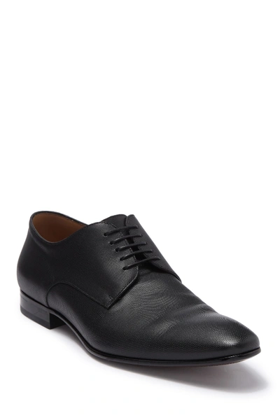 Hugo Boss Italian-made Derby Shoes In Vegetable-tanned Leather In Black |  ModeSens